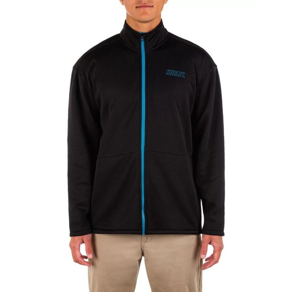 Hurley Men's Byron Heat Track Full‎ Zip Jacket Large Black NWT - Picture 1 of 5